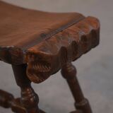 Rustic pine stool from the 1960s