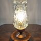 Vintage tripod table lamp from the 1960s with a glass lampshade.