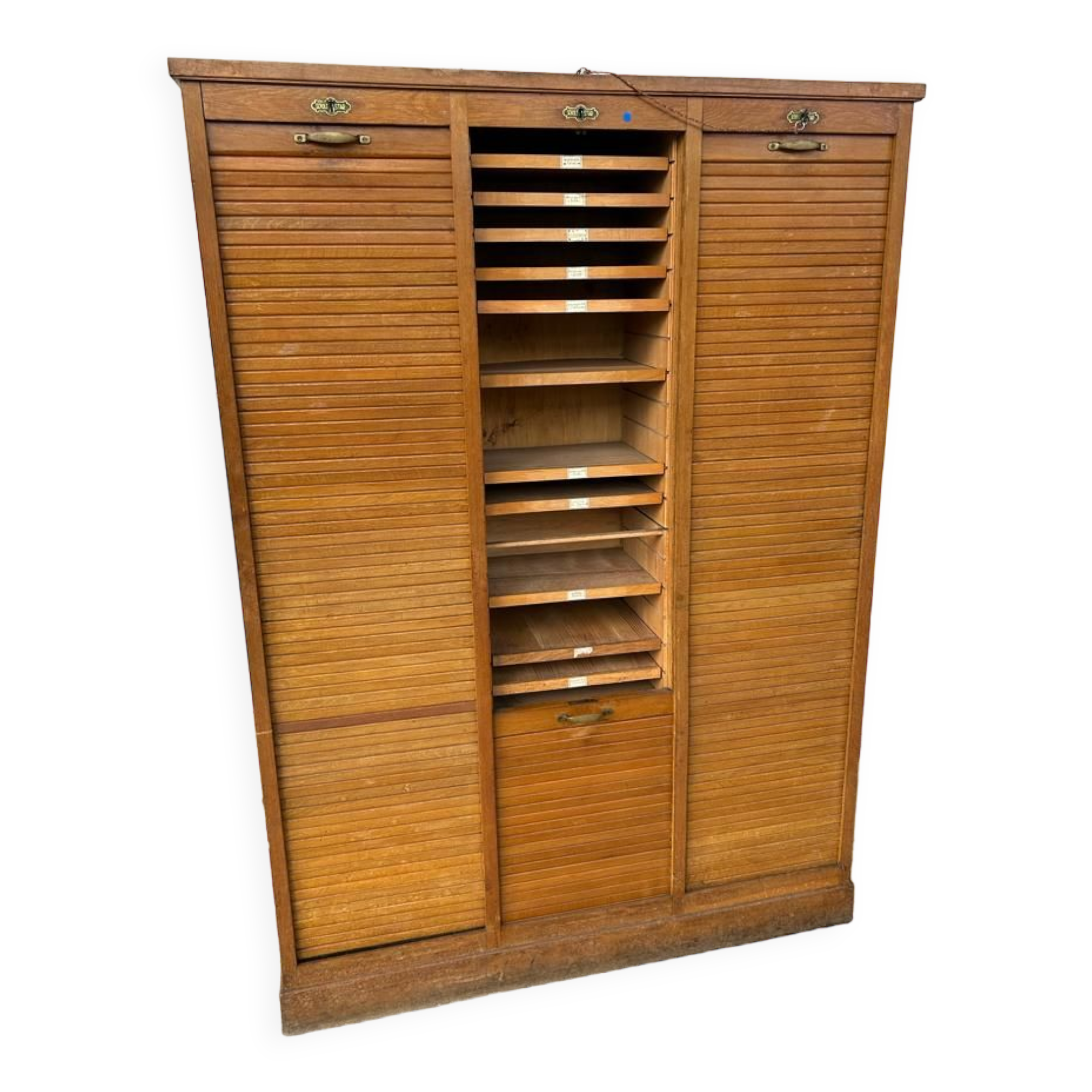 Triple oak curtain binder early xxth curtain Scholz Star Paris