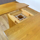 Vintage elm dining table Maison Regain, 1980
