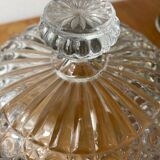 Cloche à fromage ou biscuits ancienne en cristal moulé