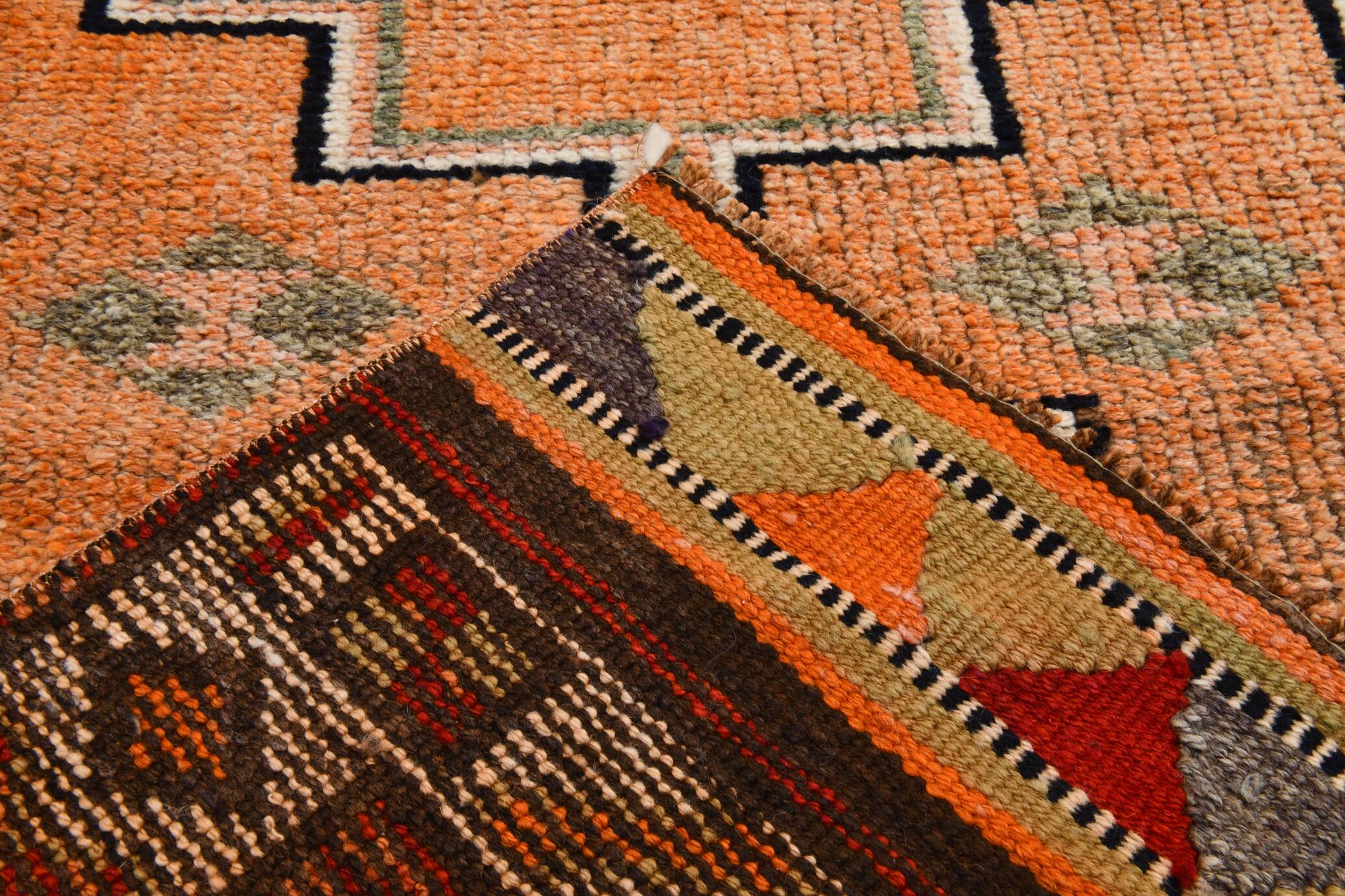 Soft Peach Vintage Boho Chic Floor Runner Rug, 85x331 Cm