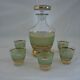 Vintage liqueur service in frosted celadon and gold glass – 1950s