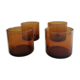 Set of 4 vintage amber whiskey glasses