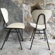 Pair of modernist chairs - black tubular base - vintage 1950