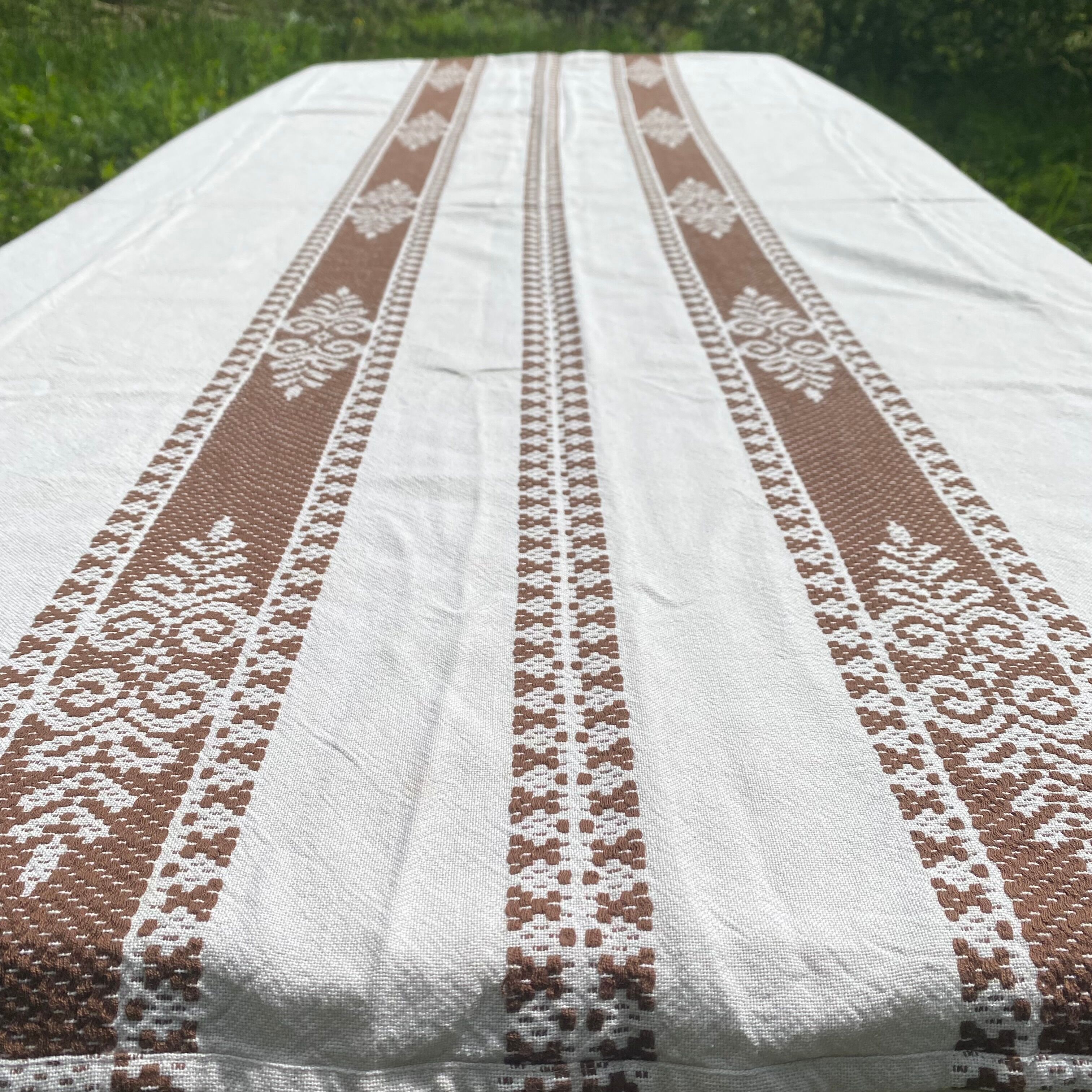 Vintage reversible rectangular tablecloth 140 X 180