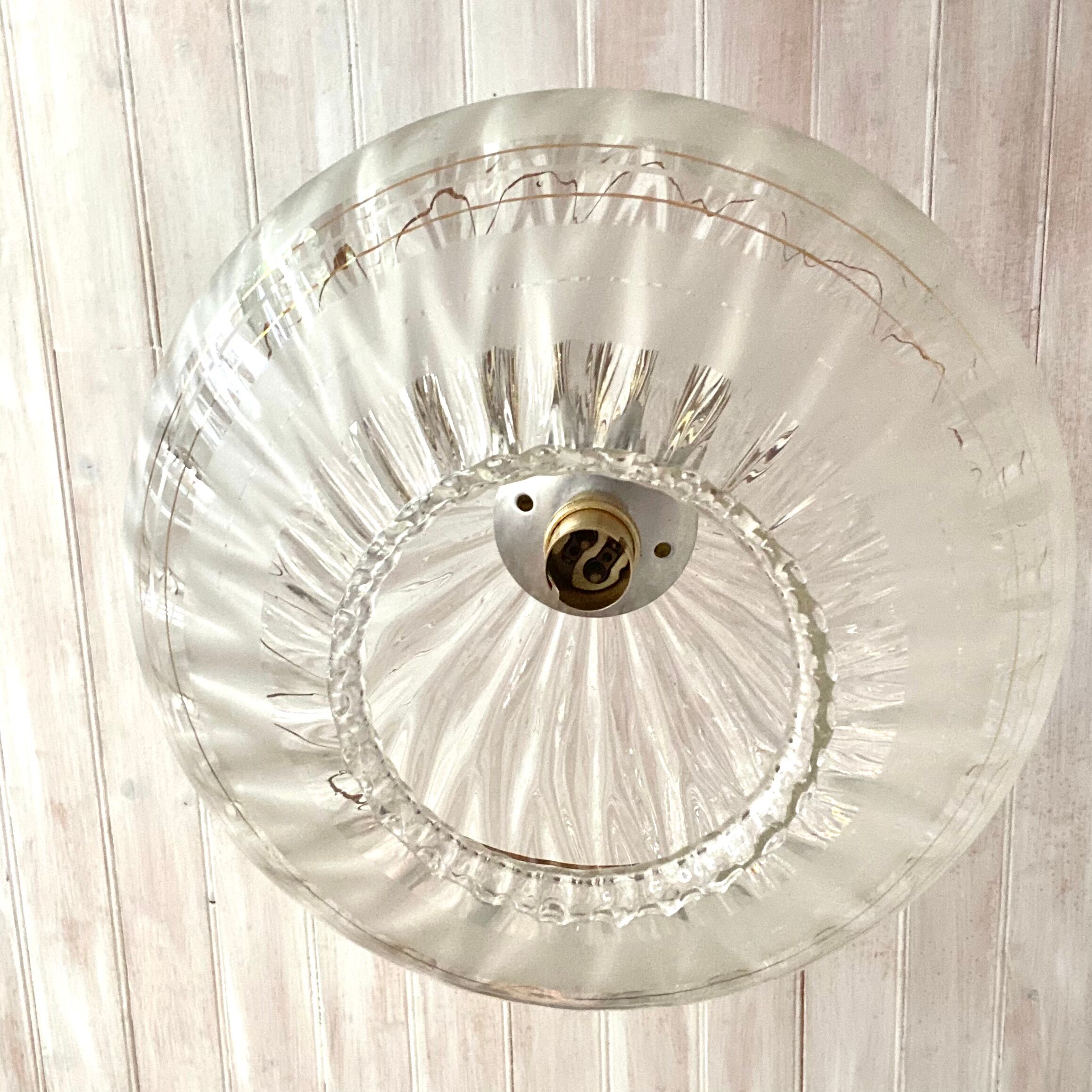 Suspension in glass and gilded metal 60s