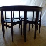 Dining Set " Roundette " table and chairs by Hans Olsen for Frem Rojle Denmark