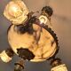 Art Deco alabaster and bronze chandelier, 7-light fixture