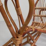 Vintage bamboo rocking horse, 1960s