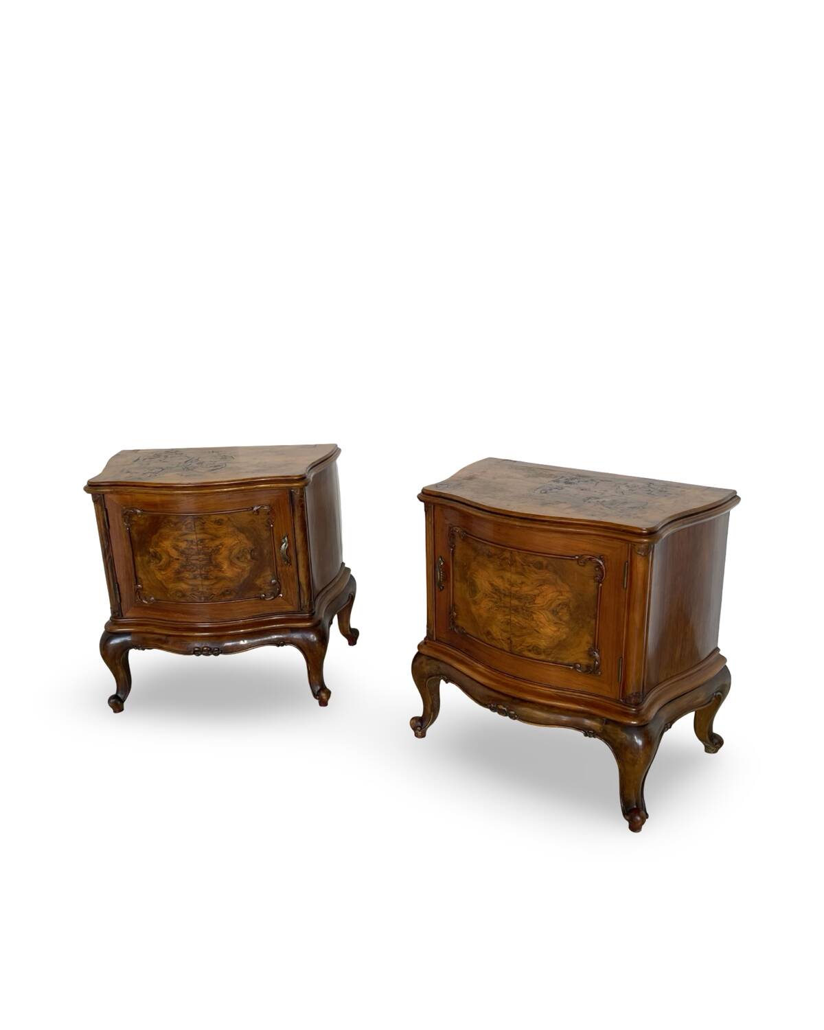 Paire de tables de chevet italiennes du milieu du XXe siècle