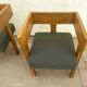 Pair of tripod armchairs ancient solid teak, 60