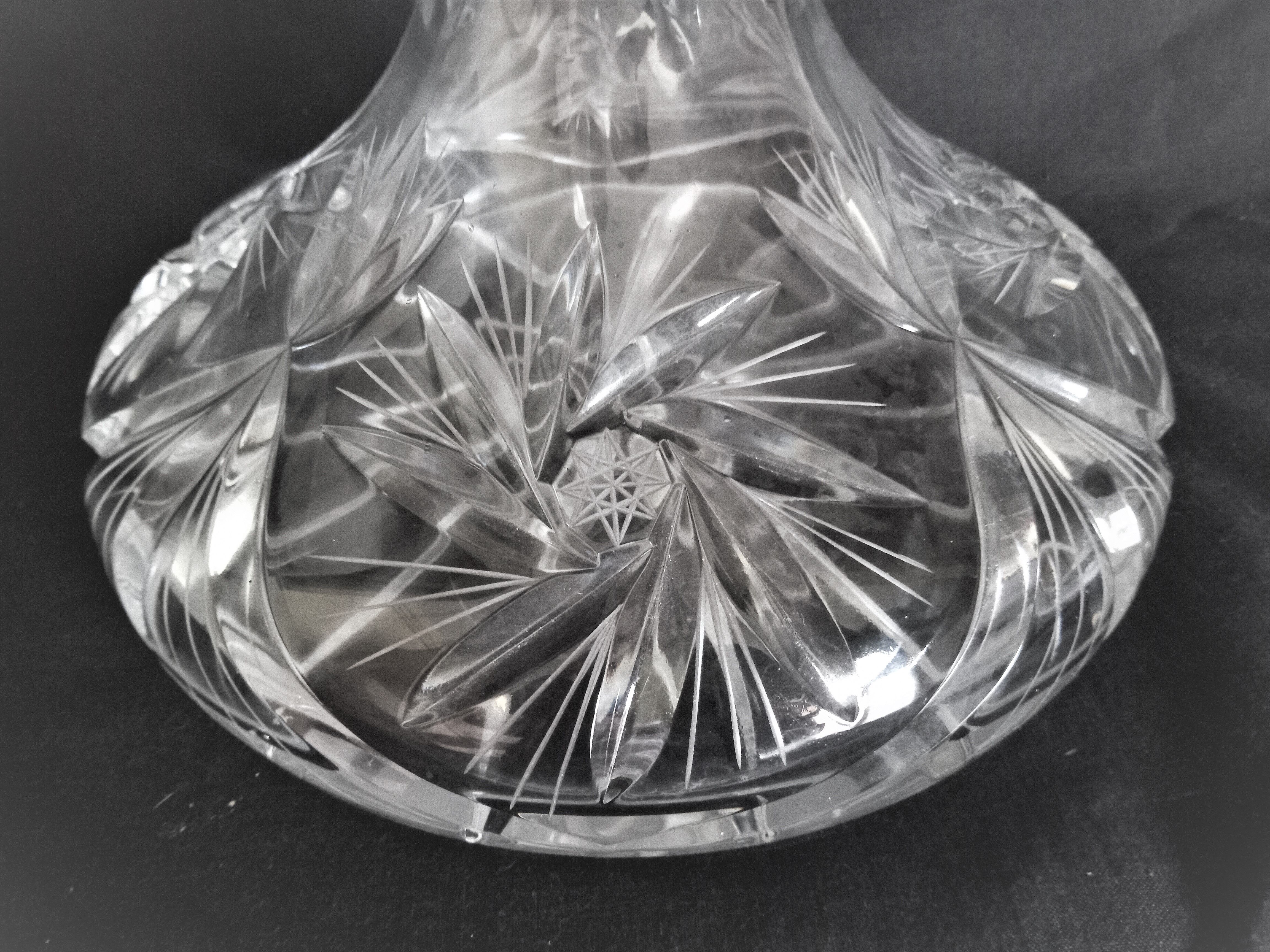 Bohemian cut crystal wine decanter