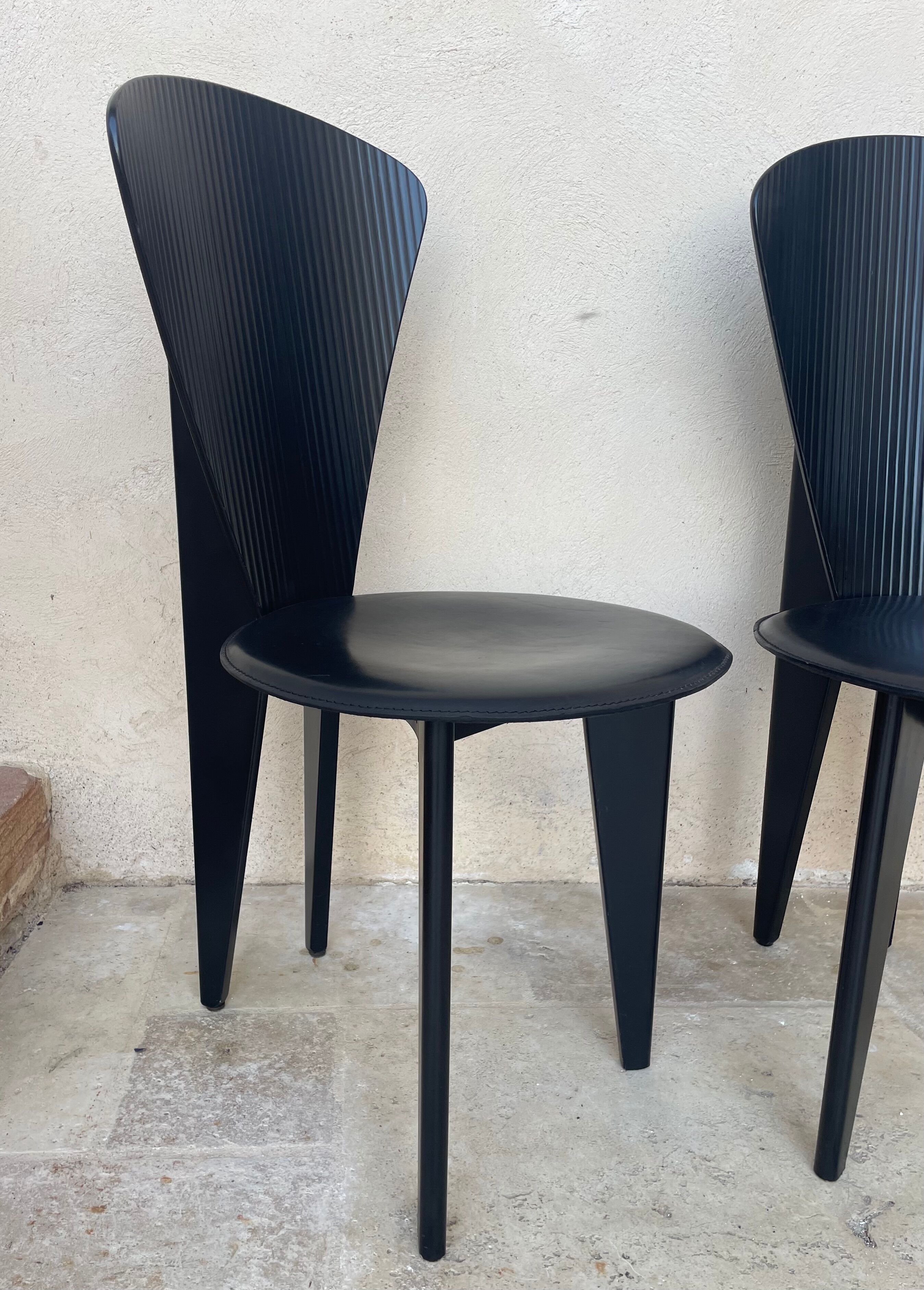 Pair of Calligaris chairs from the 1980s.