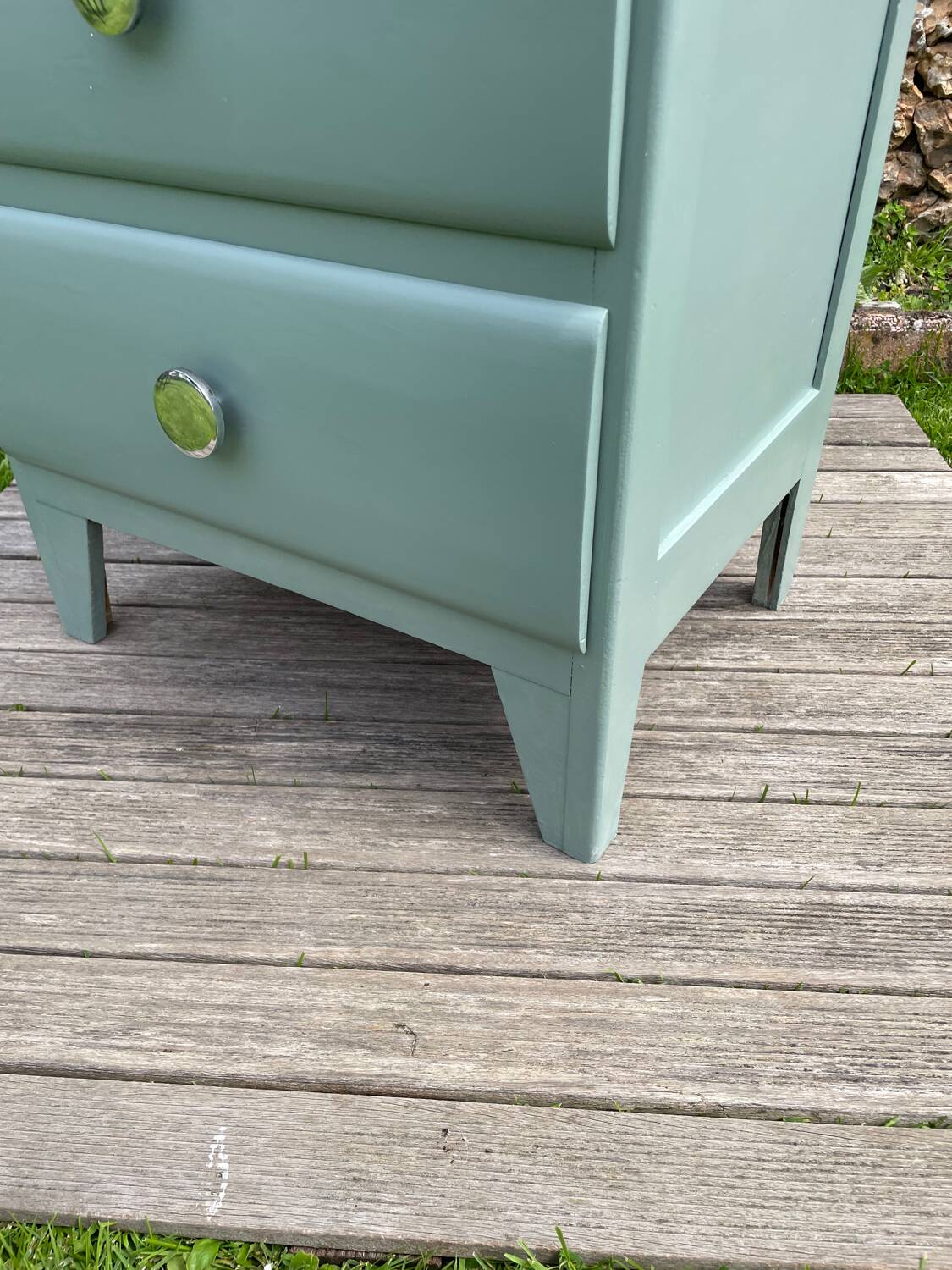 Chiffonier vintage 1960 vert eucalyptus
