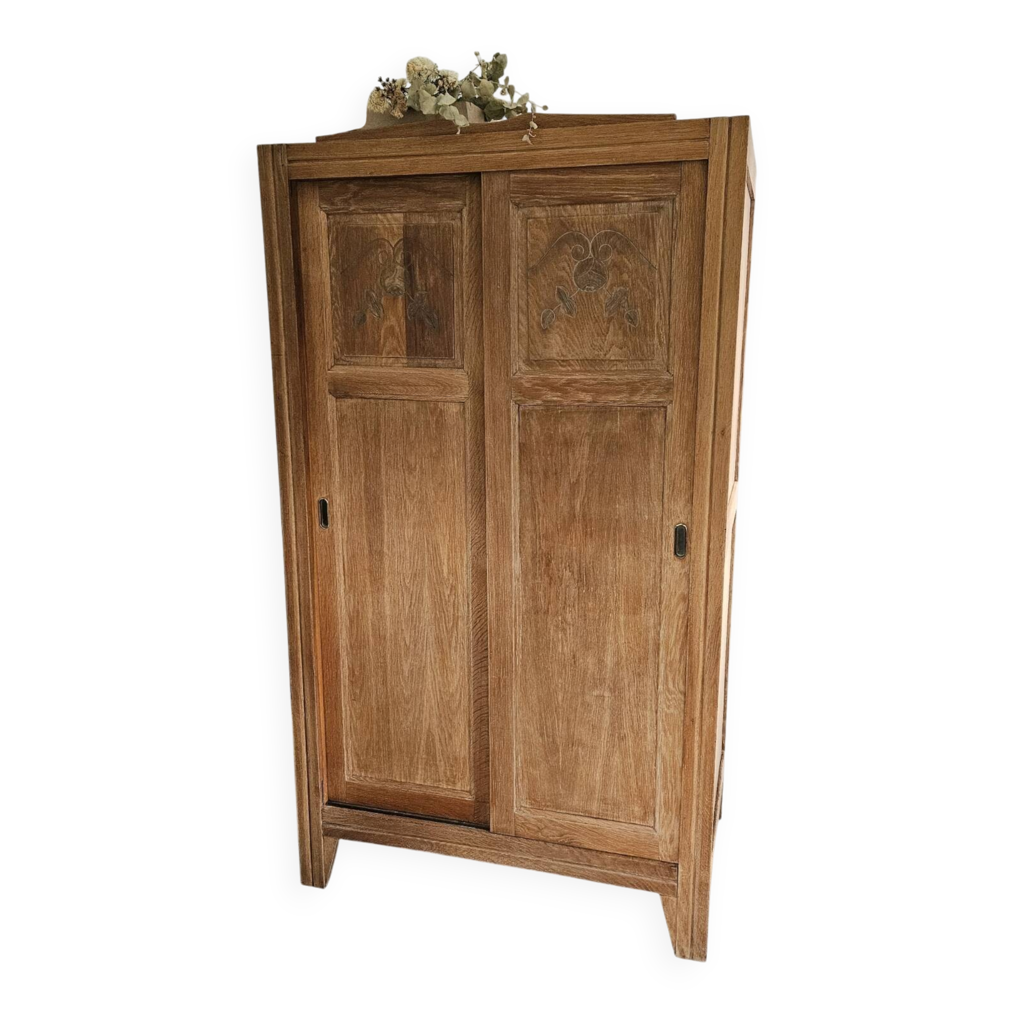 Wardrobe, Parisian sliding door vintage Art Deco wardrobe