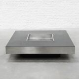 Chrome & Lacquer Coffee Table with Integrated Bar, 1970s