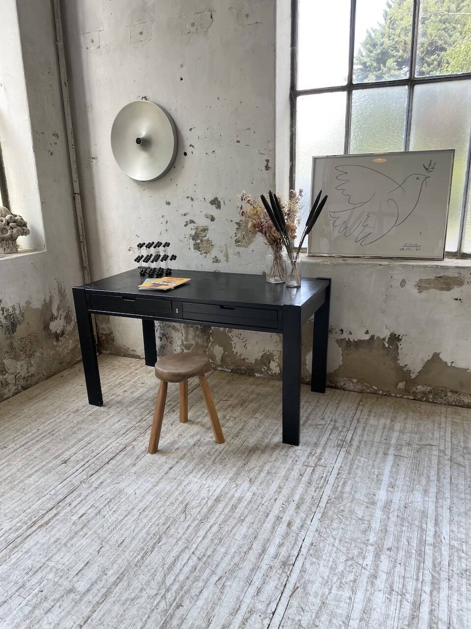 Regain black stained elm desk