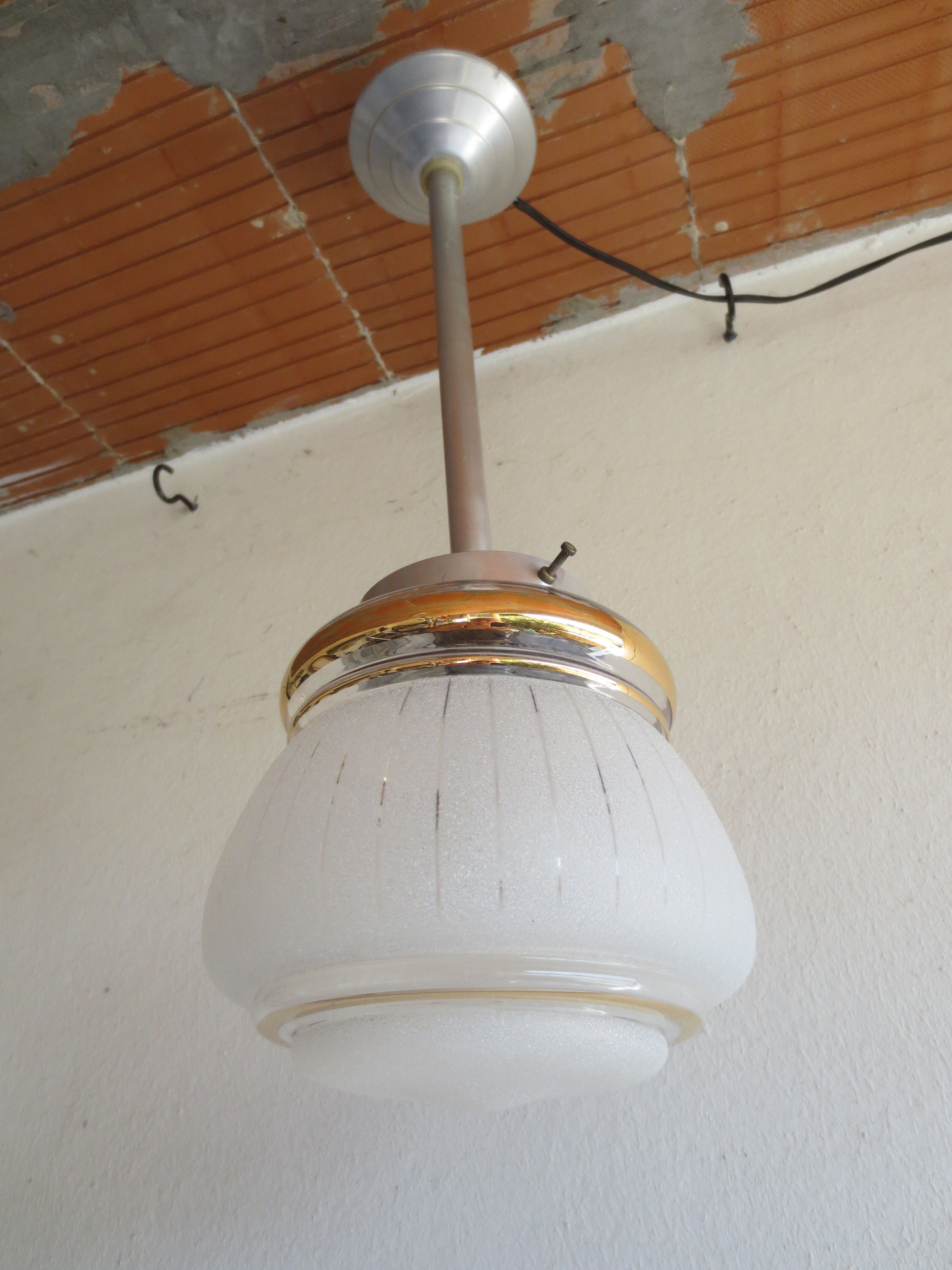 suspension vintage in frosted glass