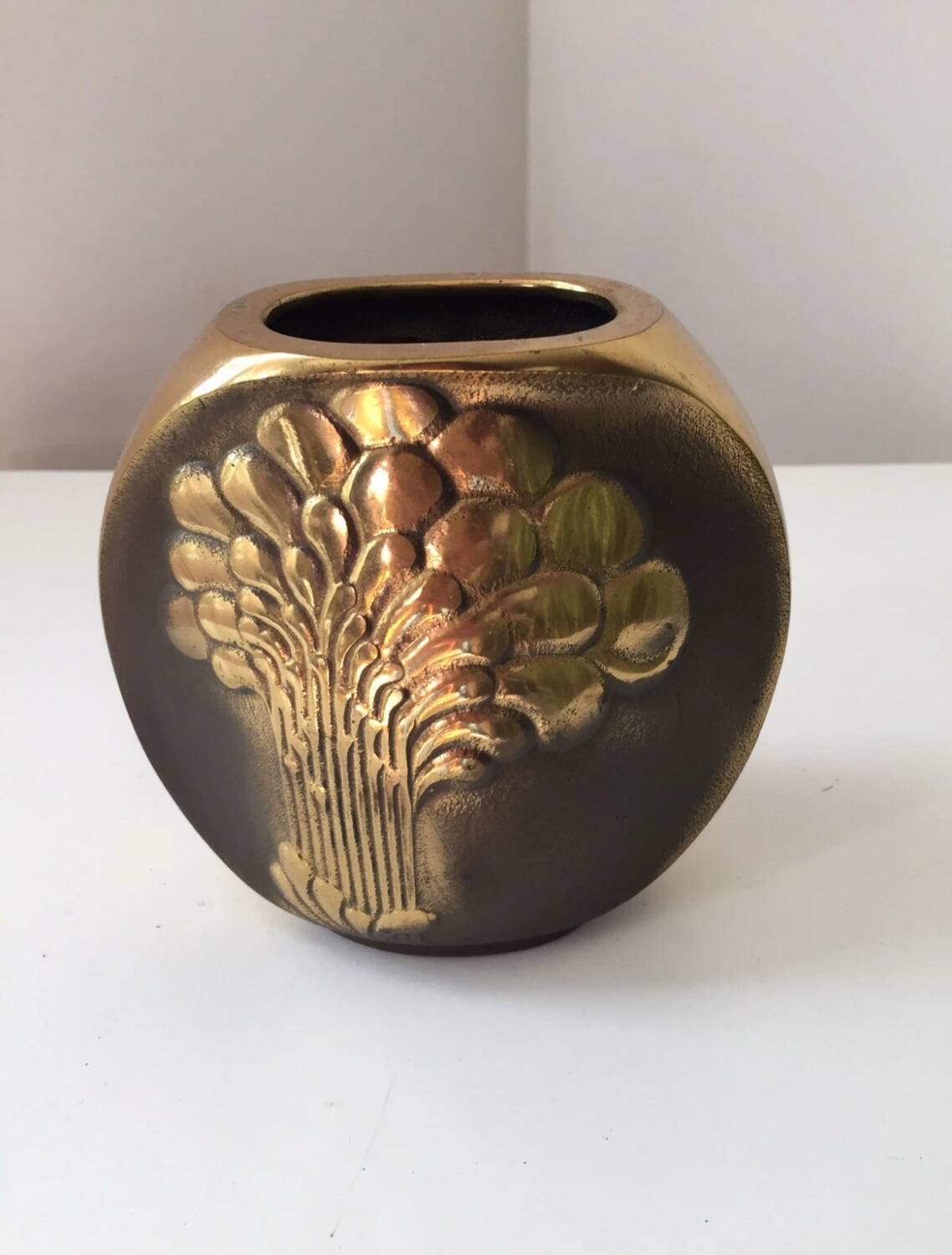Vase  manfred frey syrakus vintage bronze 1970