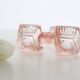 Servant salt pepper in pink glass, molded glass, vintage french, authentic
