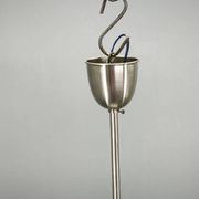 Pair of 1930s Czech Art Deco Opaline Glass and Chrome Pendant Lights