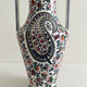 Vase amphore « cachemire » en faïence de Gien