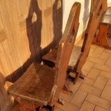 Lot of wooden mountain chairs, France 1950s
