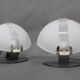 Pair of Italian midcentury table lamps by F. Fabbian, frosted glass, 1980s