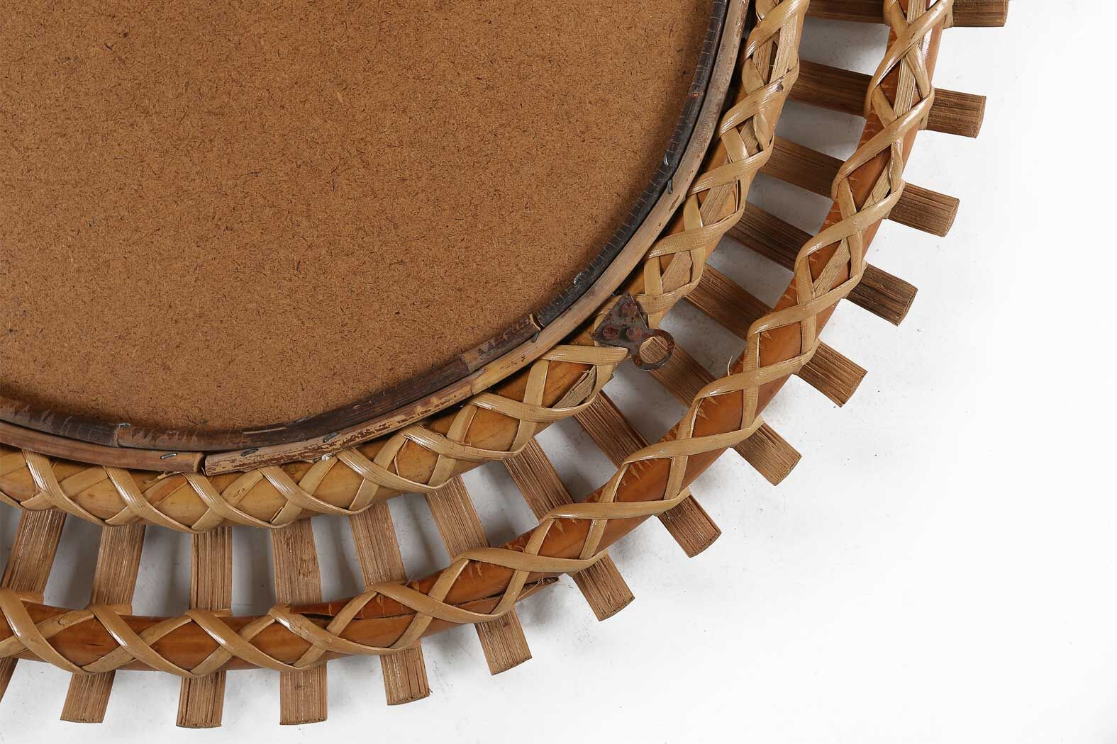 Rattan round mirror ca.1950