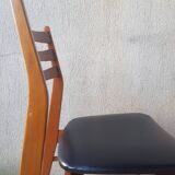 Scandinavian wood and leatherette chair