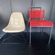 Eames lounge chair white fibre parchment base cat’s cradle Herman Miller