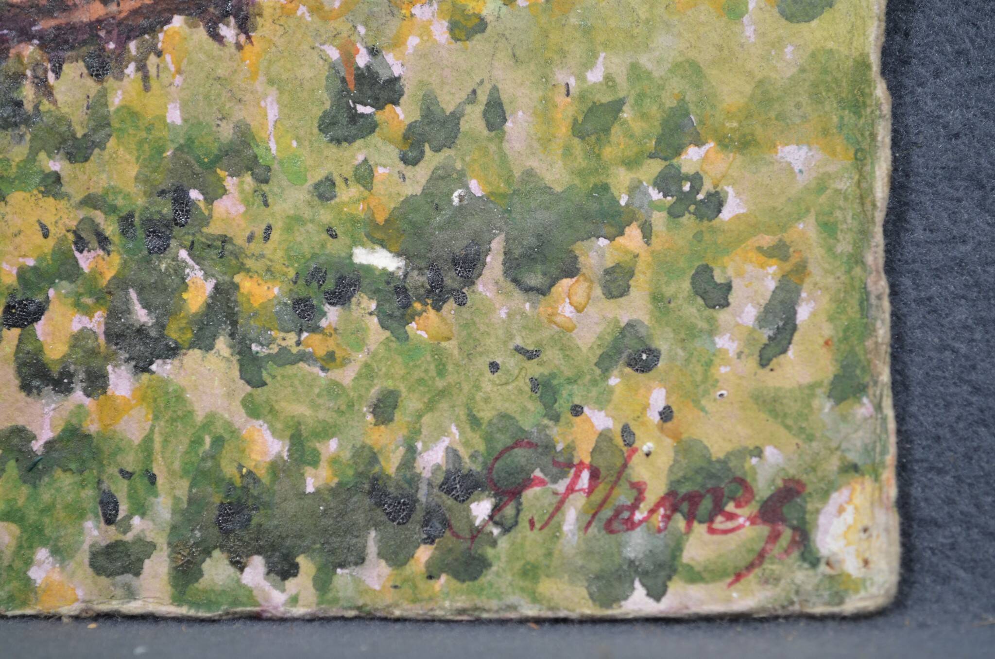 Georges Planes (1897-1977) Valley Landscape, Riverbank (double-sided)