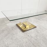 Lucite and brass arch coffee table, 1970s