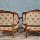 Pair of chairs cabriolets Louis XV rockery walnut rockery