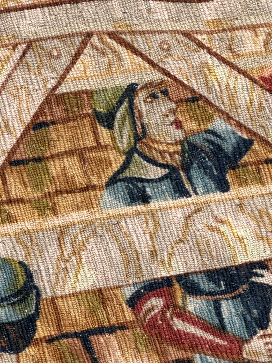 Tapisserie vintage sérigraphiée à la main "les vignerons"