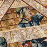 Tapisserie vintage sérigraphiée à la main "les vignerons"