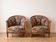 Paire de fauteuils vintage en bois et tissu fleuri