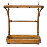 Antique turned wooden umbrella or walking stick stand, Thonet style.