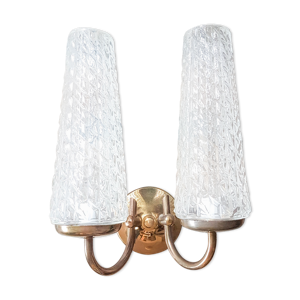 Applique tulipes en verre laiton