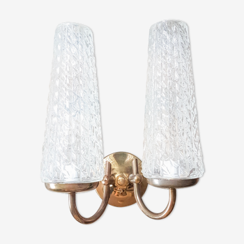 Sconce tulips in brass glass baroque style