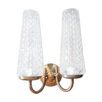 Sconce tulips in brass glass baroque style