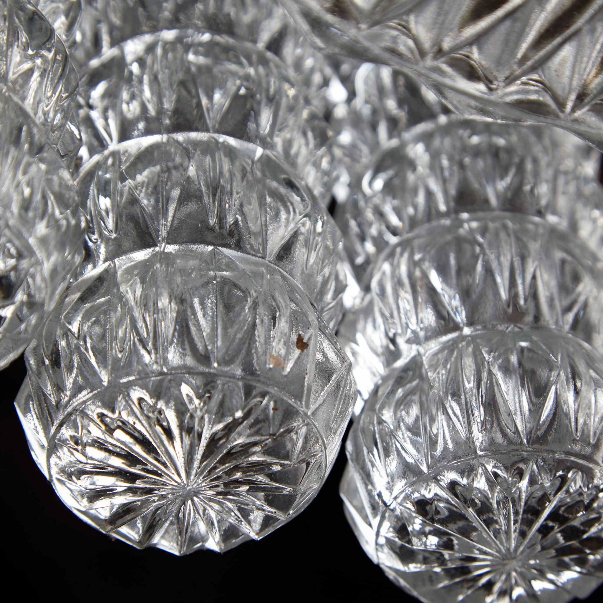 Glass and chrome chandelier