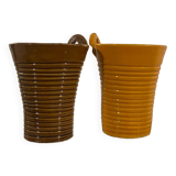 Paire de 2 vases en terre cuite artisanal