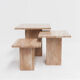 Set of mid century brown marble nesting tables