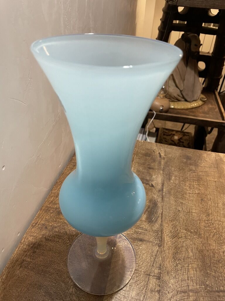 Blue opaline vase