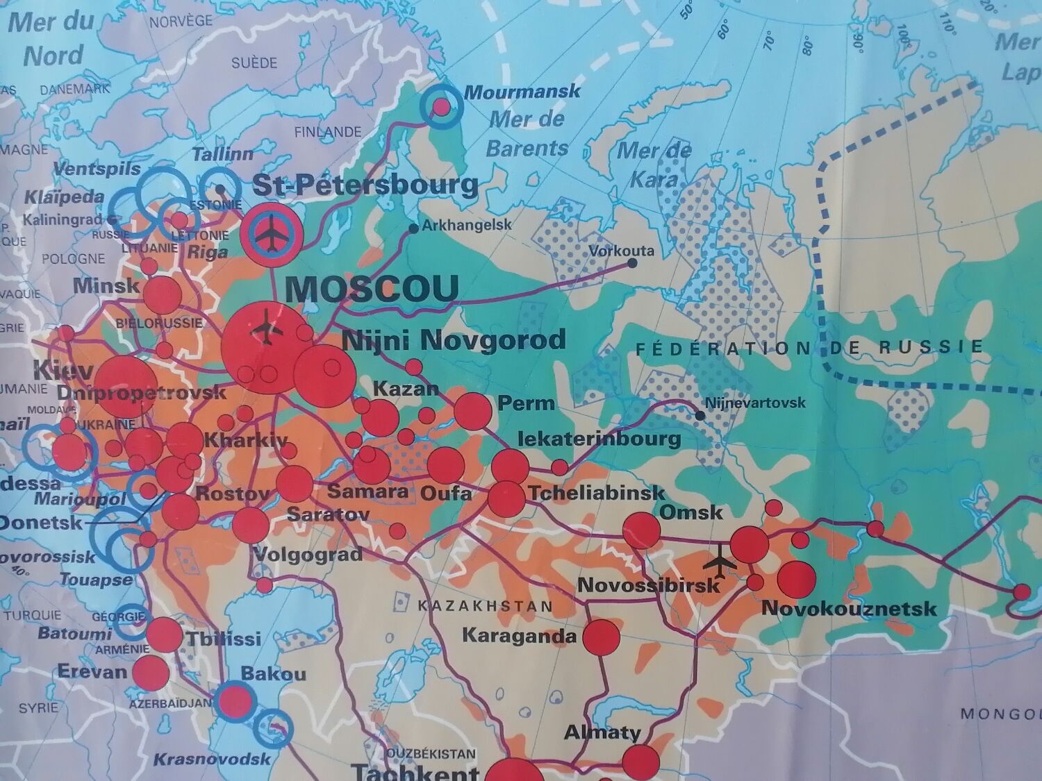 Old MDI map, the states of the Soviet Union