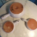Set of 3 ceramic fondue pots by Antoine Fazio