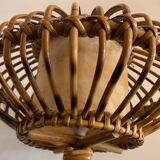 Rattan lamp in the shape of an ellipse Louis Sognot 1950