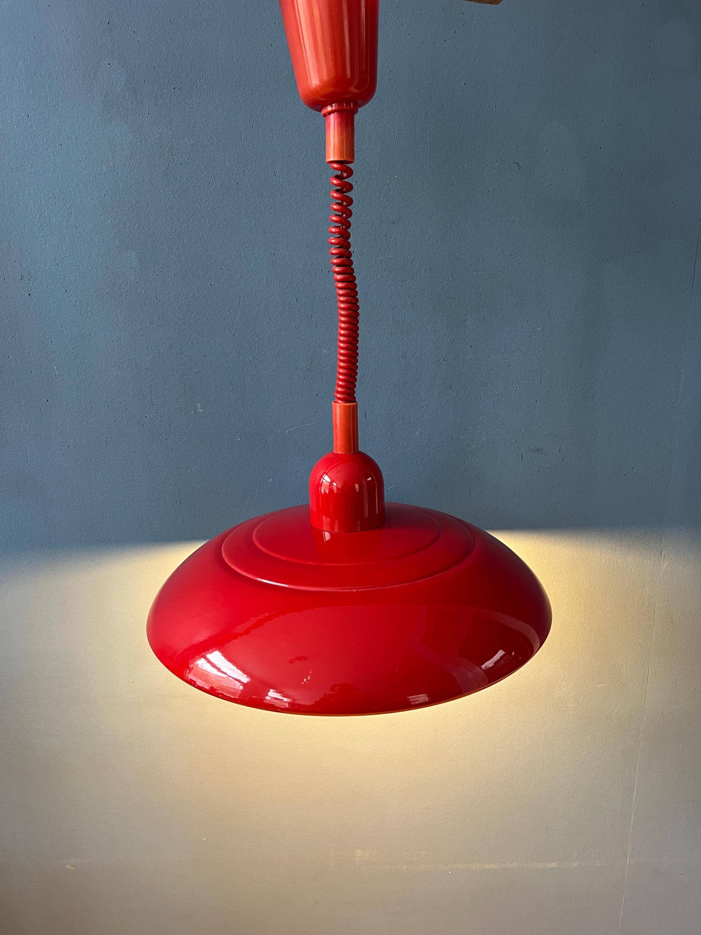 Vintage Space Age red metal pendant light